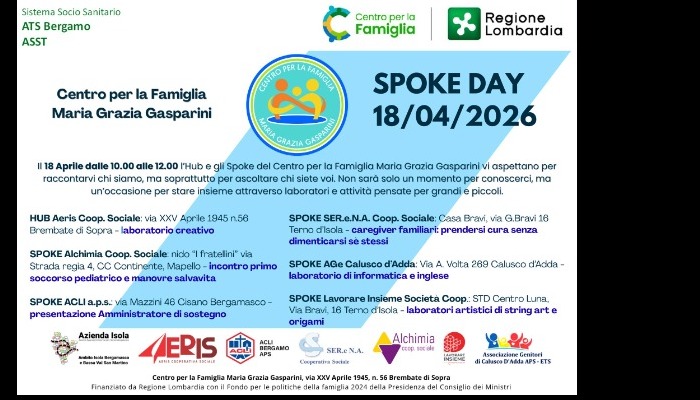immagine di SPOKE DAY Centro per la famiglia Maria Grazia Gasparini
