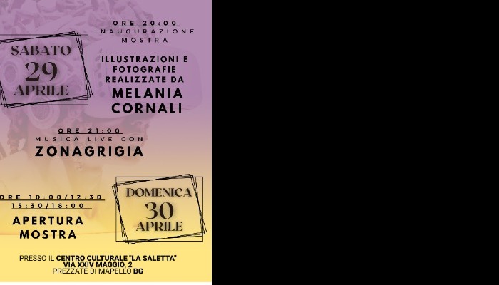 Mostra d'arte - sabato 29 aprile 2023 presso il centro culturale La Saletta di Prezzate di Mapello