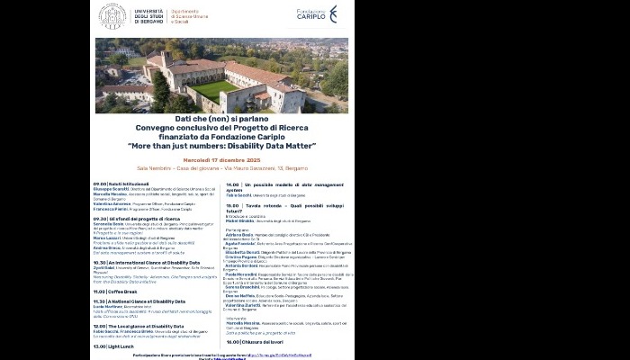 immagine di Convegno “More than just numbers: Disability Data Matter”